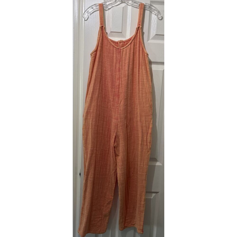 blue b Orange Overalls Romper Size Small Relaxed Adjustable Straps Jumpsuit - Picture 4 of 7